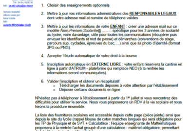inscription seconde
